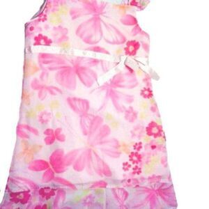 Cherokee 18m Dress Pink Floral Sheer Overlay